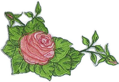 Custom Romantic Rose[ Rose Corner] Embroidered Iron on/Sew patch