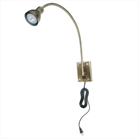 Cal Lighting BO-119-AB 120V- 3W 4000K LED Gooseneck Sconce with No Sha