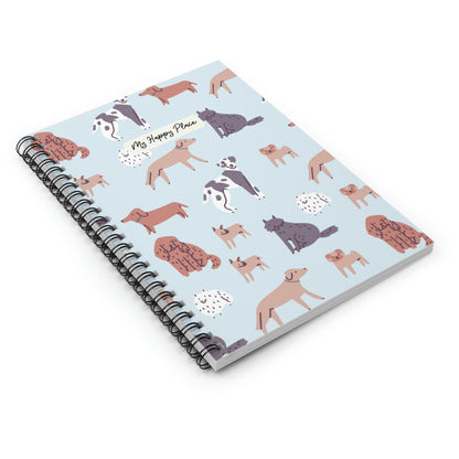 My Happy Place Dog Pattern Spiral Notebook