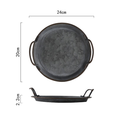 Wrought Iron Tray Creative Household Bread  Home Decoration Retro