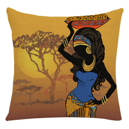 African Woman Housewares Bed Cushion Cover Car Pillow