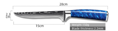 8-inch Chef Knife with Blue Resin Handle