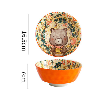 Animal Pattern Soup Bowl Cartoon Tableware