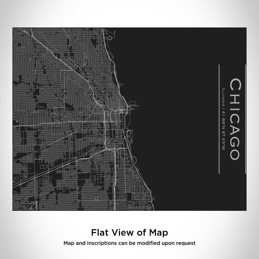 Chicago - Illinois Map Bottle with Bamboo Top in Matte Black