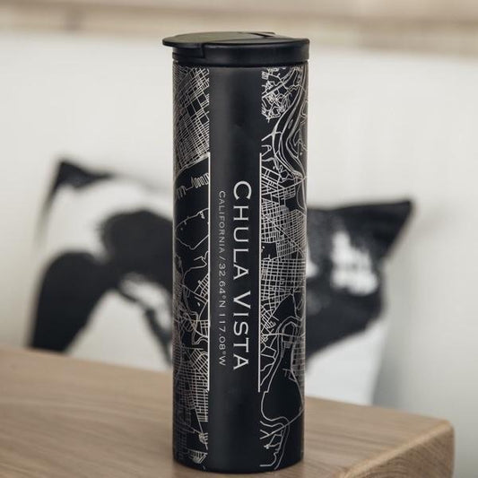 Chula Vista - California Map Tumbler in Matte Black