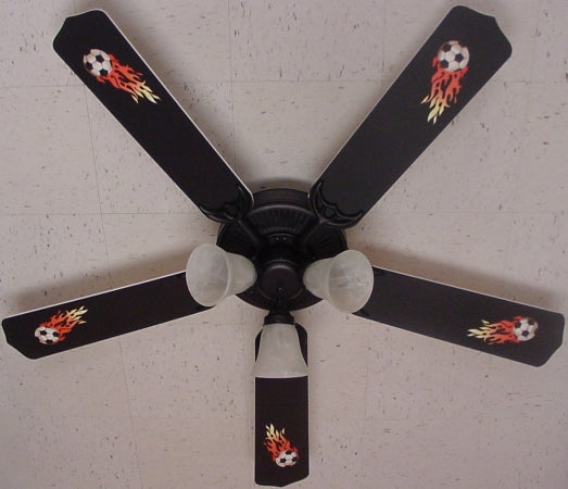 Ceiling Fan Designers 52FAN-KIDS-FSB Flaming Soccer Balls Ceiling Fan