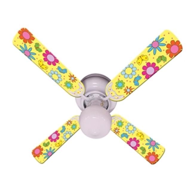 Ceiling Fan Designers 42FAN-IMA-FPBY Flower Power Butterflies Yellow C