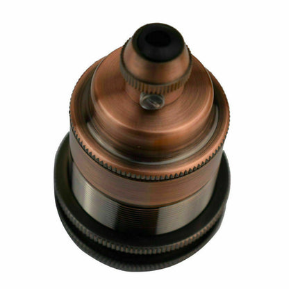 Threaded Holder Copper E26 Base Screw Thread Bulb Socket Lamp Holder 3