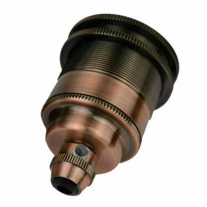 Threaded Holder Copper E26 Base Screw Thread Bulb Socket Lamp Holder 3