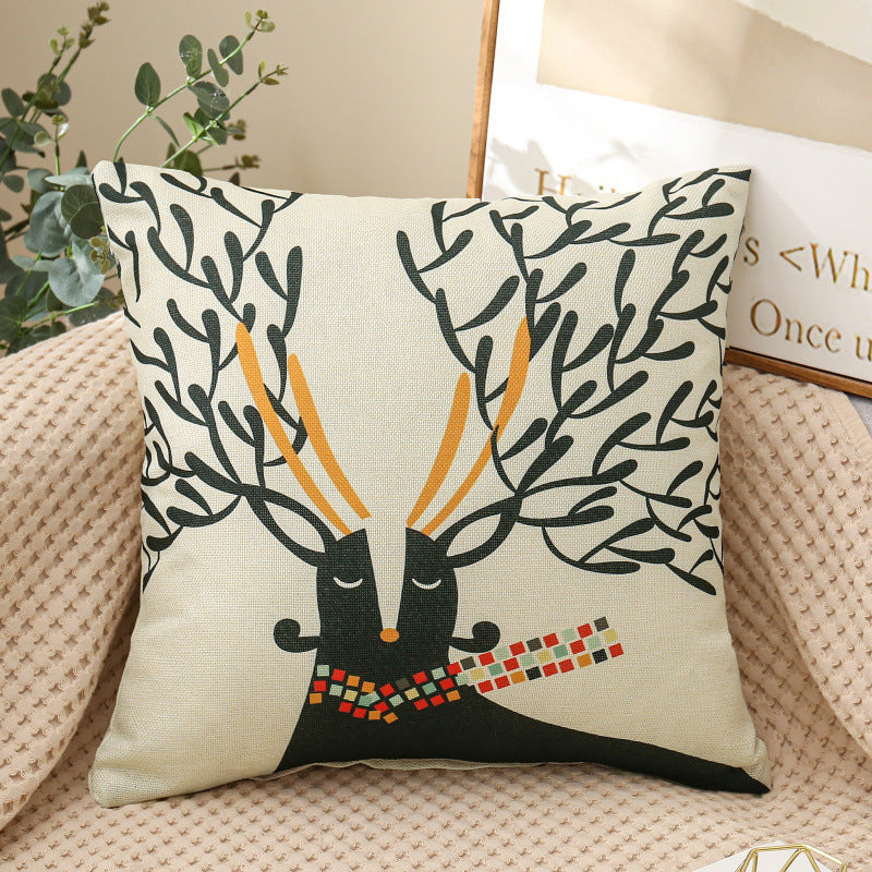 Fabric Decoration Supplies Car Gift Linen Printed Pillows Bedside Cushion Couch Pillow