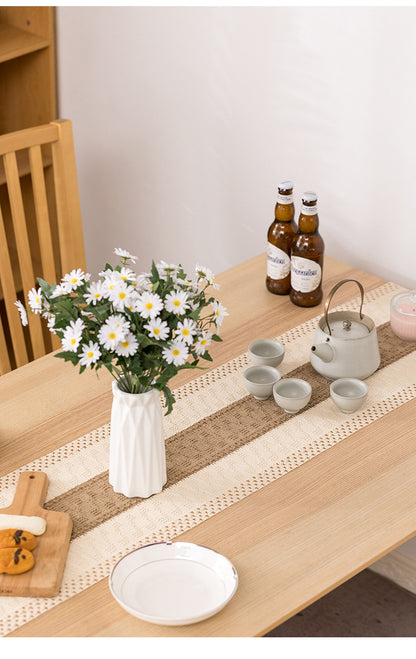 Runner Tassel Hollow Pattern Tea  Table Decoration Cover Cloth