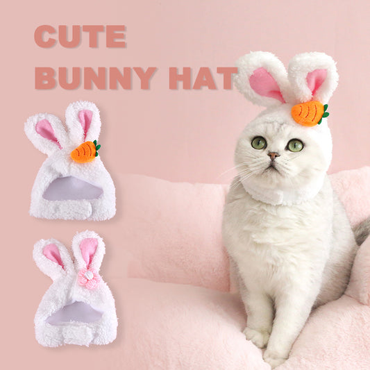 Plush Cartoon Cat Dog Rabbit Ears Cute Easter Decoration Hat Head Cover Pets Products