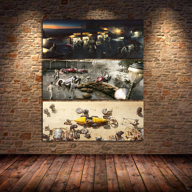 Racing Repair Canvas Painting Poster Home Living Room Decor