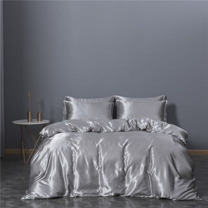 Simulation Silk Three-piece Duvet Cover Bedding