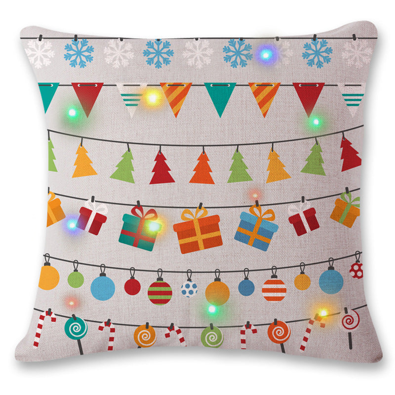 New LED Flashing Lights Christmas Pillowcase