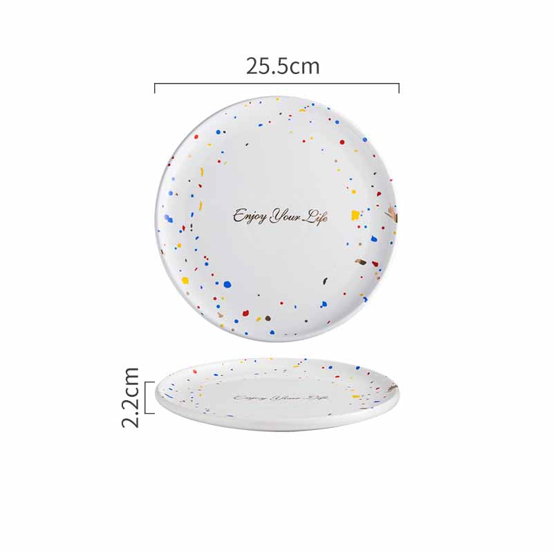 Household Simple Ceramic Terrazzo Plate Tableware