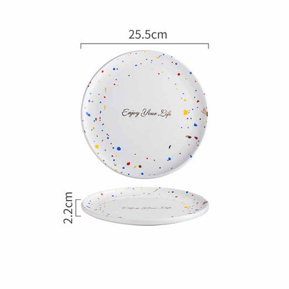 Household Simple Ceramic Terrazzo Plate Tableware