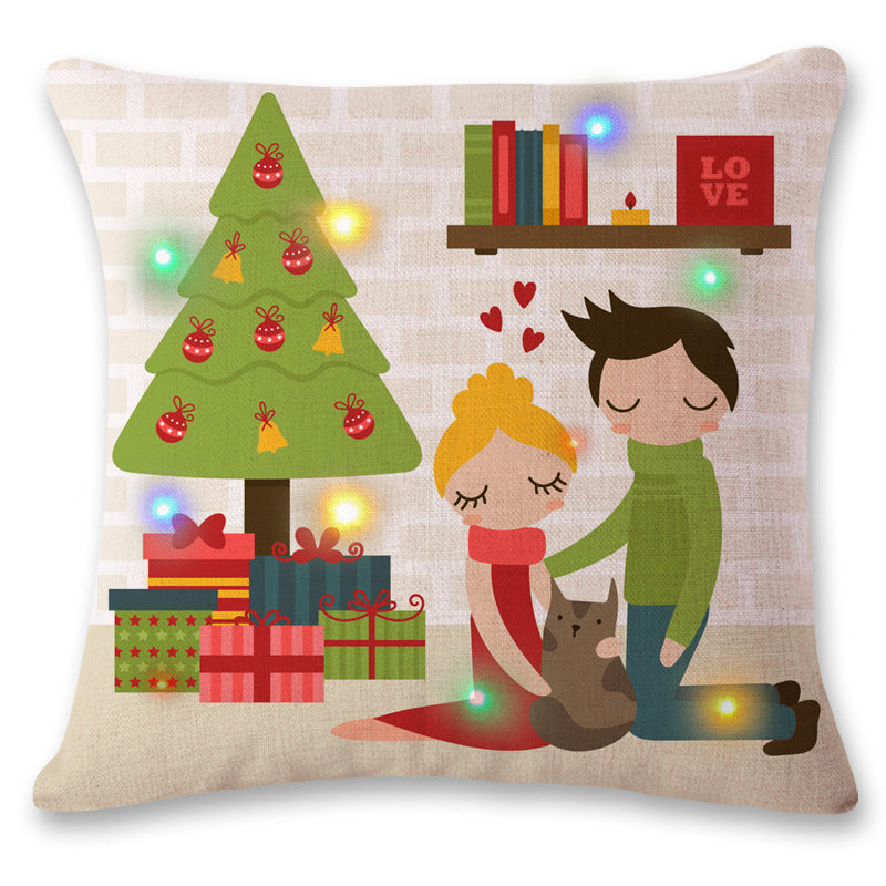 New LED Flashing Lights Christmas Pillowcase