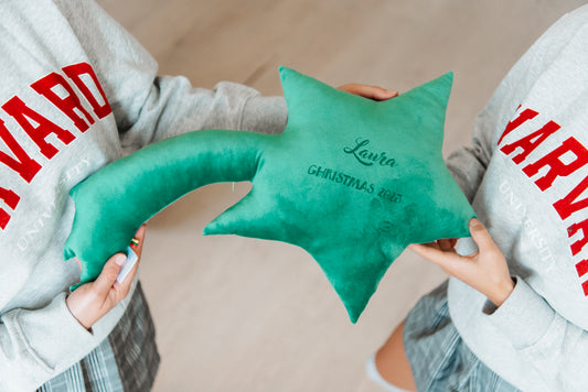 Personalized cushion "Shooting star" , green