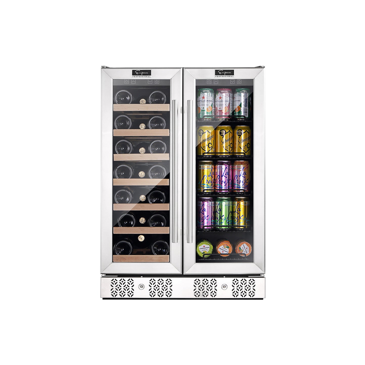 Empava BR03D 24" Dual Zone Wine Cooler & Beverage Fridge