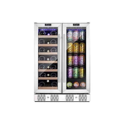 Empava BR03D 24" Dual Zone Wine Cooler & Beverage Fridge