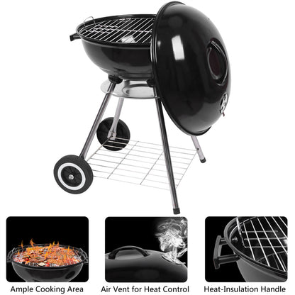 18 Inch Apple Charcoal Stove BBQ Grill For Outdoor Cooking