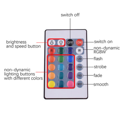 150-LED SMD3528 24W RGB IR44 Light Strip with IR Remote