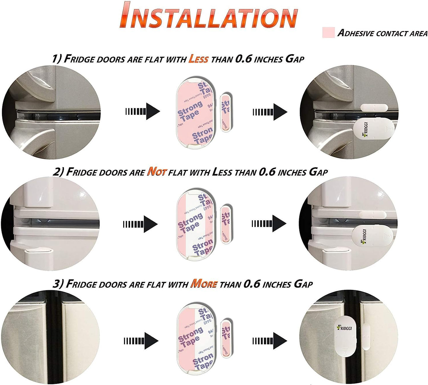 FRIDGGI - Fridge and Freezer Door Alarm with 60 Second Delay