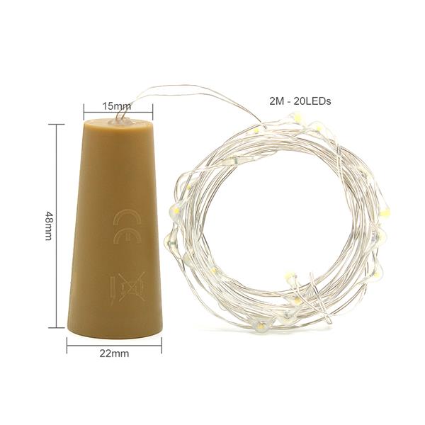 2m 20 LED Mini Bottle Stopper Lamp String Bar Decoration String Light