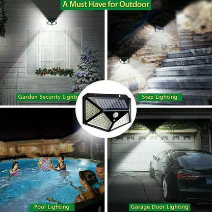 100 LED Outdoor Waterproof PIR Motion Sensor LED Solar Wall Lights