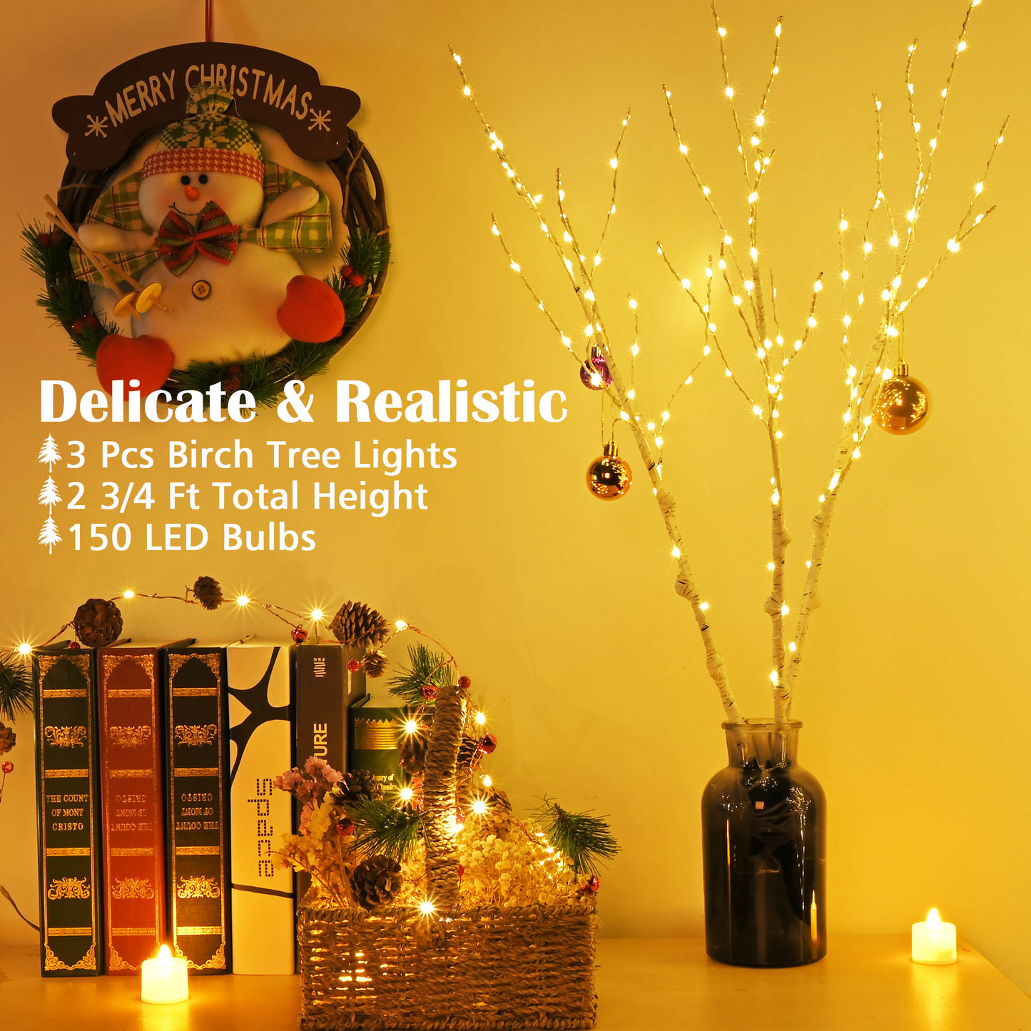 20LED Branch Lamp Fairy String Light Tree Twig Floral Flower