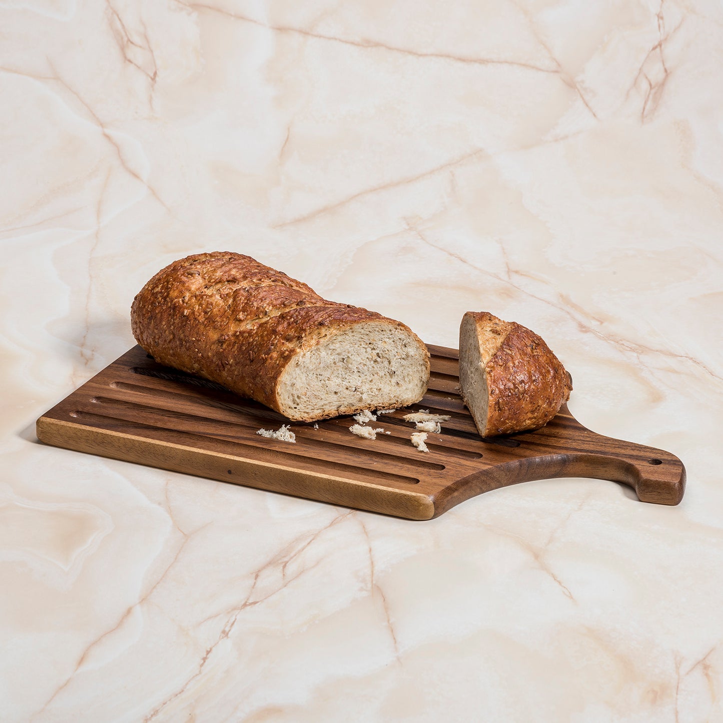 Acacia Wood Slotted Bread Board  10" x 18"