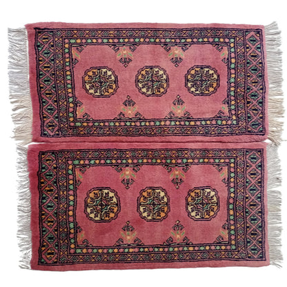 Bokhara Handknotted Raspberry Rose Woolen Mat