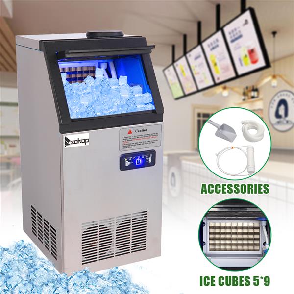 120V / 60HZ Stainless Steel Transparent Cover Commercial Ice Machine