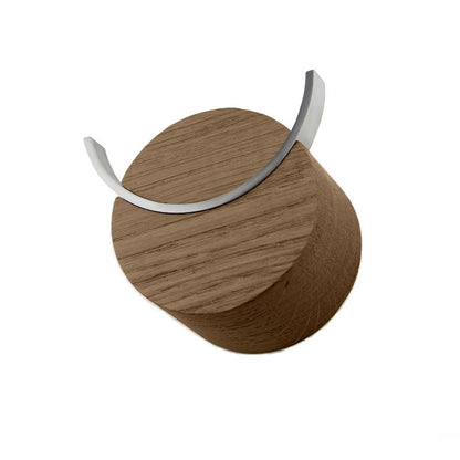 Wall hook DEER | walnut color oak wood, stainless steel