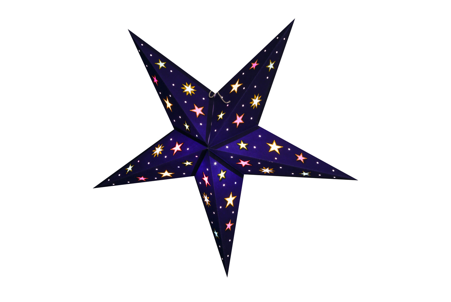 Night Sky: Blue/ Multi - Handmade 5 Pointed Paper Star Lantern