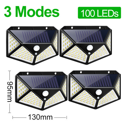 100 LED Outdoor Waterproof PIR Motion Sensor LED Solar Wall Lights