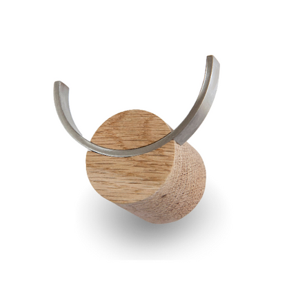 Wall hook DEER | oak wood, stainless steel