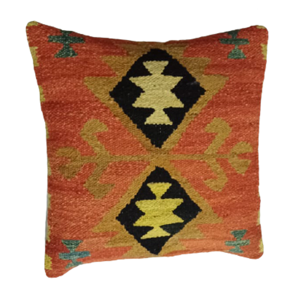 Geometric Raw Sienna Kilim Cushion Cover