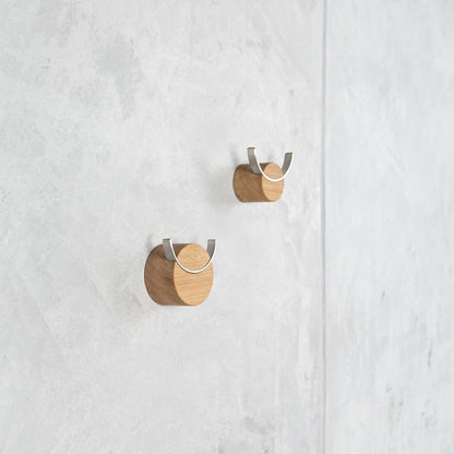 Wall hook DEER | oak wood, stainless steel