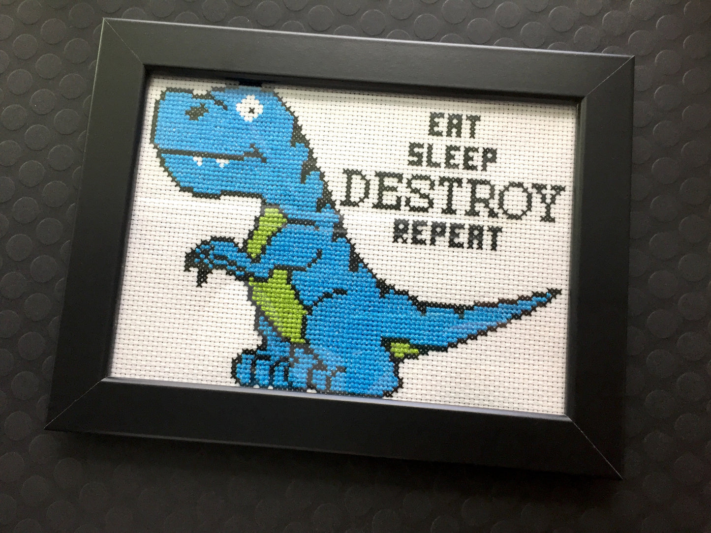 Dinosaur Destroy Counted Cross Stitch DIY KIT Intermediate