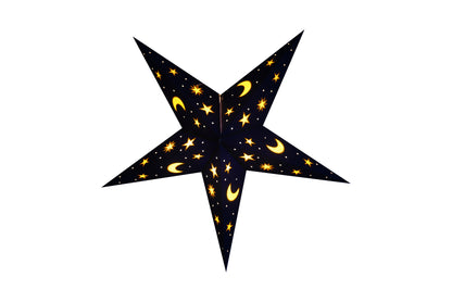 Night Sky: Blue/ Yellow - Handmade 5 Pointed Paper Star Lantern