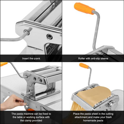 Dual-Blade Stainless Steel Noodle Pasta Maker Machine