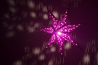 Venus: Violet - Handmade 7 Pointed Paper Star Lantern