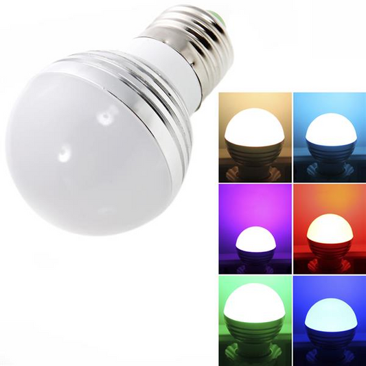 E27 3W LED RGB Light Bulb with Remote Control