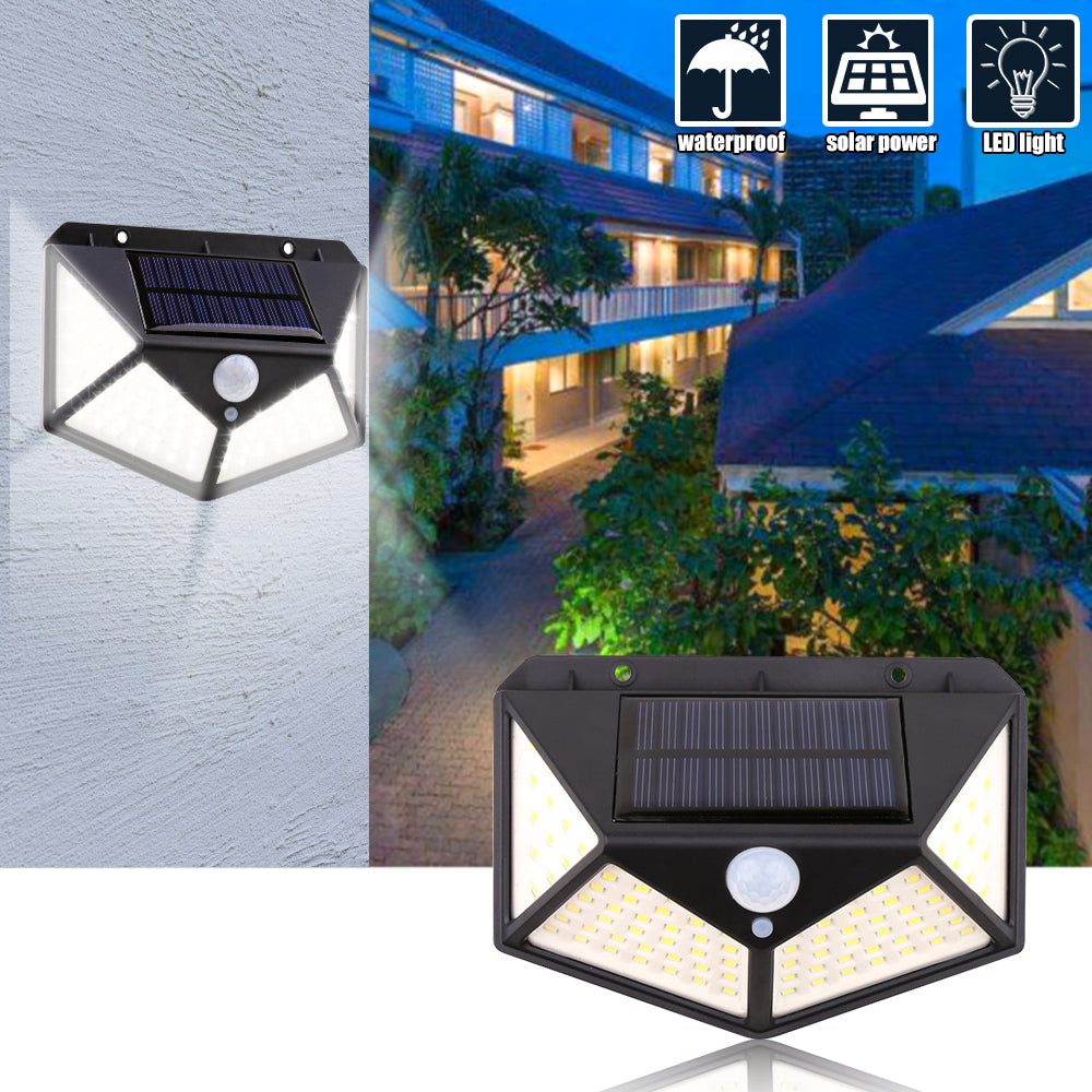 100 LED Human Body Induction Light Solar Wall Light