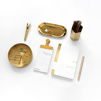 Hexagon Brass Desktop Organizer