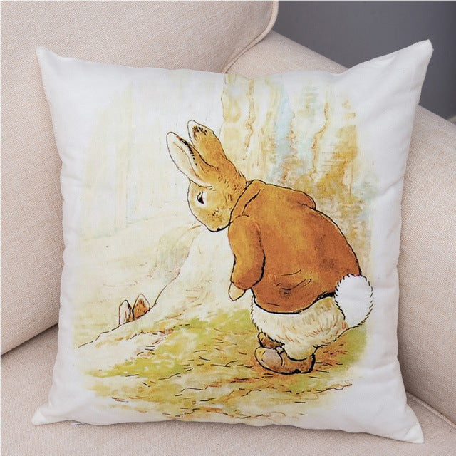 Cartoon Rabbit Peach Skin Fabric Pillow Cover Home Decoration Sofa Cushion Cover Seat Cover Easter Amazon AliExpress