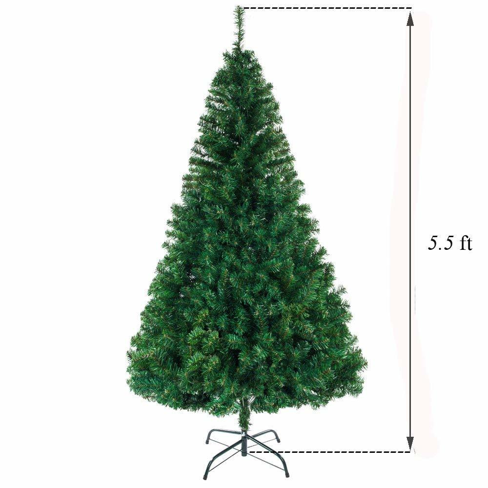 5.5FT Artificial Christmas Tree, Unlit Premium Hinged Spruce Xmas Tree