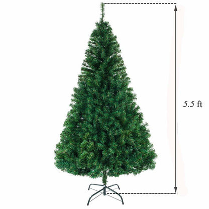 5.5FT Artificial Christmas Tree, Unlit Premium Hinged Spruce Xmas Tree